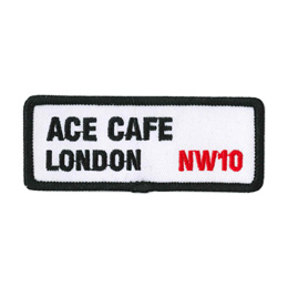 Ace Cafe ロンドン、ワッペン、刺繍、長方形、90 x 35mm